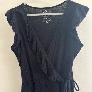 Velvet by Graham & Spencer Brand Jersey Wrap Dress in Black / S